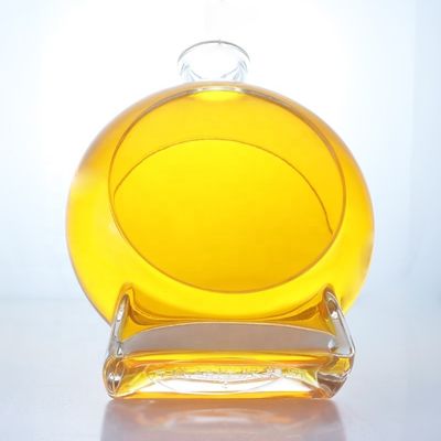 Botella de vidrio vacía de corcho de fondo grueso para ginebra, whisky, ron, tequila y brandy