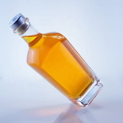 Botella de vidrio de licor de 750 ml con barniz claro para whisky líquido único vodka ron tequila