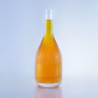 Botella de vidrio vacío transparente para vodka, ginebra, ron, whisky y brandy en 500 ml, 750 ml y 1000 ml