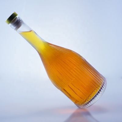 Botella de vidrio vacío transparente para vodka, ginebra, ron, whisky y brandy en 500 ml, 750 ml y 1000 ml