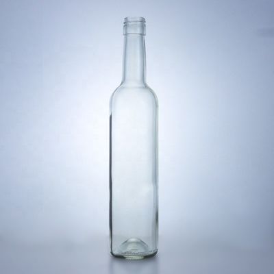 Botella de vidrio transparente de 500 ml 700 ml 750 ml 1000 ml para el tratamiento de las superficies del whisky con estampado en caliente