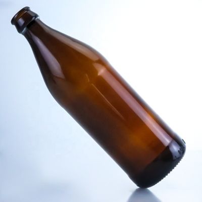 Botellas de vidrio vacías de cerveza con tapa de corona 700 ml 750 ml botella de ámbar creativa pequeña