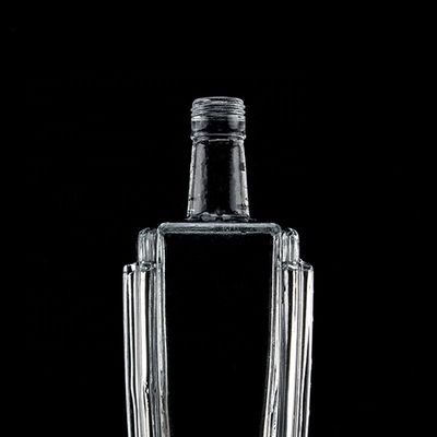 Botella de vidrio de sílex de 500 ml de 700 ml de 750 ml para champán, ginebra y ron transparente y grabado
