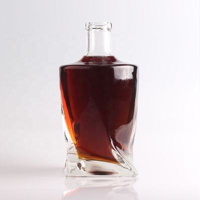 Botella de vidrio transparente de 750 ml/1000 ml de corcho para champán