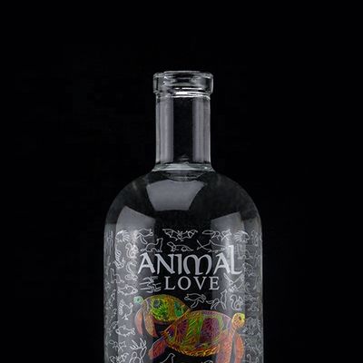 Flint Glass 2022 Diseño Botella de vidrio transparente para ginebra whisky ron tequila brandy