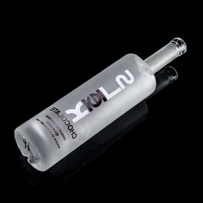 Tipo de sellado de corcho 750ml 1000ml Decal helado Claros botellas de vidrio de sílex para Gin Rum Champagne Tequila Whisky Logotipo personalizado