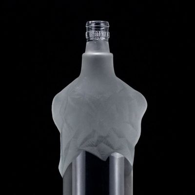 Botella de vidrio de sílex transparente de 500 ml 700 ml 750 ml para champán Gin Rum de diseño único