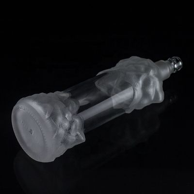 Botella de vidrio de sílex transparente de 500 ml 700 ml 750 ml para champán Gin Rum de diseño único