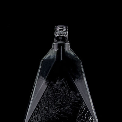 Botella de vidrio de sílex de fondo grueso y claro para ginebra whisky ron tequila y brandy diseño 2022