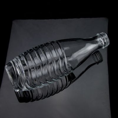 Collar de vidrio de vodka 750 ml 1000 ml Limpio Flint Gin Ron Champagne Tequila Botella de whisky