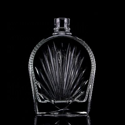 Botella de vidrio de 1000 ml de vidrio de piedra transparente vacío vodka whisky para sus necesidades