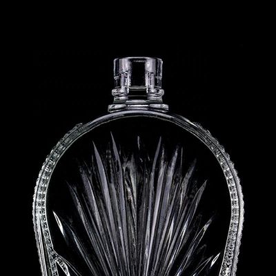 Botella de vidrio de 1000 ml de vidrio de piedra transparente vacío vodka whisky para sus necesidades