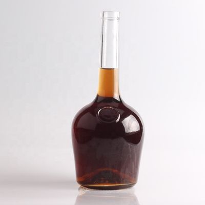 Botellas de vidrio de sílex de fondo grueso y cuello largo personalizadas para Vodka Gin Rum Champagne