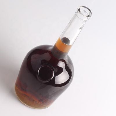Botellas de vidrio de sílex de fondo grueso y cuello largo personalizadas para Vodka Gin Rum Champagne