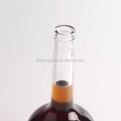 Botellas de vidrio de sílex de fondo grueso y cuello largo personalizadas para Vodka Gin Rum Champagne