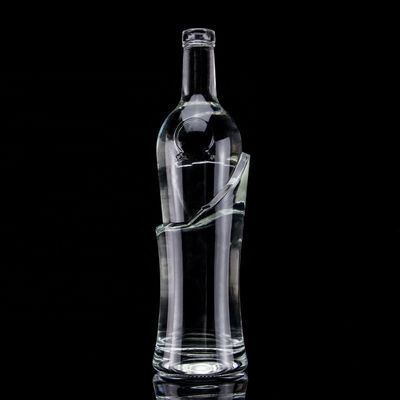 Botella de vidrio redonda de 750 ml con tapa de tornillo para VODKA