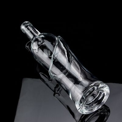 Botella de vidrio redonda de 750 ml con tapa de tornillo para VODKA