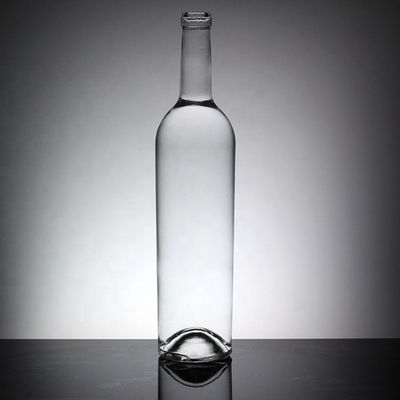 Botella de vidrio de 1 litro con tapón de goma para licor con serigrafía