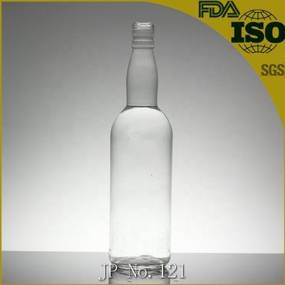Botella de vidrio de 1 litro con tapón de goma para licor con serigrafía
