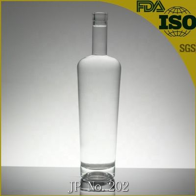 Botella de vidrio de 1 litro con tapón de goma para licor con serigrafía