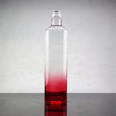 Botella de vidrio cuadrada azul de 750 ml con color gradiente y tapa de tornillo Características funcionales