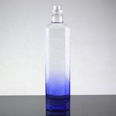 Botella de vidrio cuadrada azul de 750 ml con color gradiente y tapa de tornillo Características funcionales