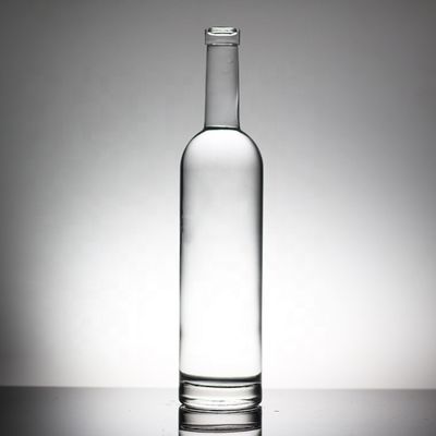 Botella industrial de licor de cristal de 750 ml con decoración de hielo / pintura / impresión