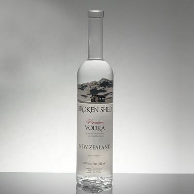 Botella industrial de licor de cristal de 750 ml con decoración de hielo / pintura / impresión