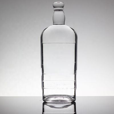 Botella industrial de licor de cristal de 750 ml con decoración de hielo / pintura / impresión