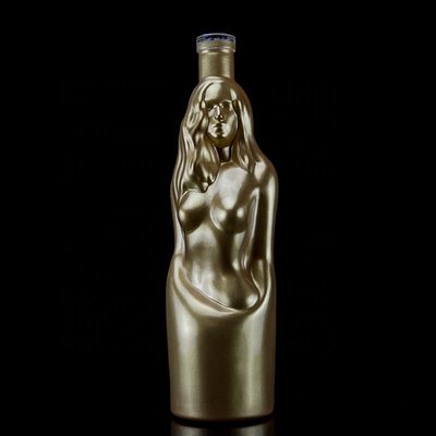 Bottle de vidrio en forma de cuerpo de mujeres hermosas con tipo de sellado de corcho