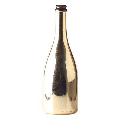 Botellas de vidrio de champán de oro personalizadas con tapa de plástico para material de cuerpo de vidrio