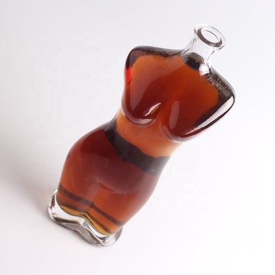 Collar de vidrio 75cl botella de vidrio en forma de cuerpo de dama para vino licor vodka diseño creativo