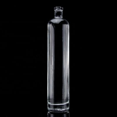 Botella de vidrio de 750 ml de fondo grueso de forma recta para Super Flint Liquor