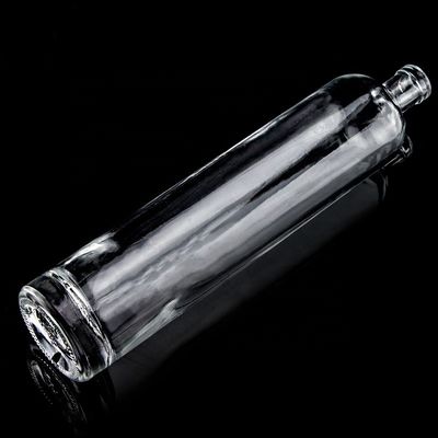 Botella de vidrio de 750 ml de fondo grueso de forma recta para Super Flint Liquor