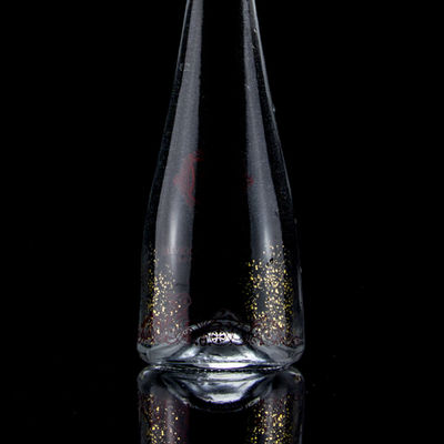 Impresión de pantalla en forma de cono Vodka Whisky Liquor Botella de vidrio de 750 ml con vidrio de Super Flint